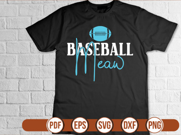 baseball meaw t shirt Design preview picture