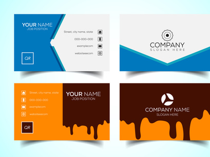 10 Double-sided creative and modern business card template. Vector illustration