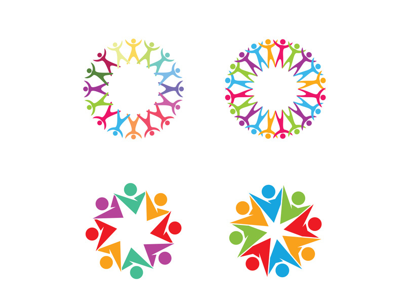 Team group circle colorful unity logo
