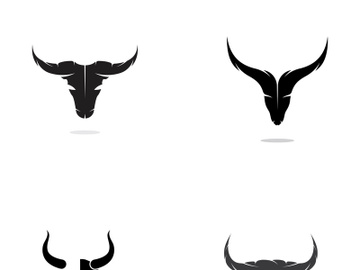 Retro vintage bull head horns logo. preview picture