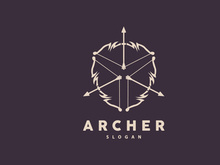 Archer Logo, Archery Arrow Vector, Elegant Simple Minimalist Design