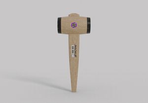 Round Wooden Hammer Mockup