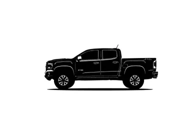 Silhouette of a black pickup truck on a white background preview picture