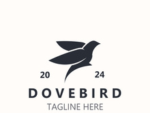 Dove bird elegant flying logo design Nature Wildlife Label style vintage image