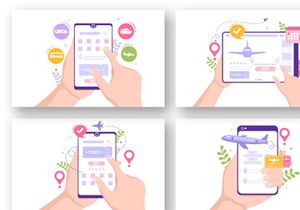 18 Ticket Website Flat Illustration