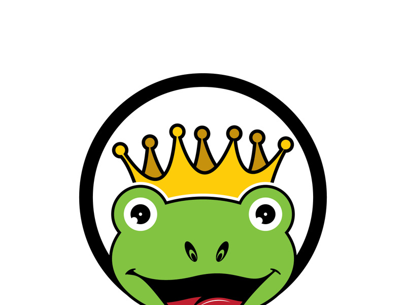 King frog logo icon template design vector illustration
