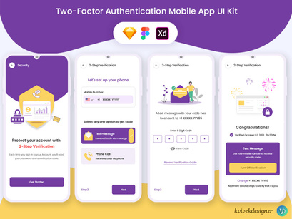 Two-Factor Authentication Mobile App UI Kit