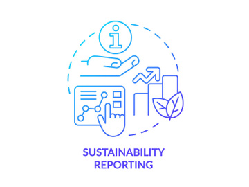 Sustainability reporting blue gradient concept icon preview picture