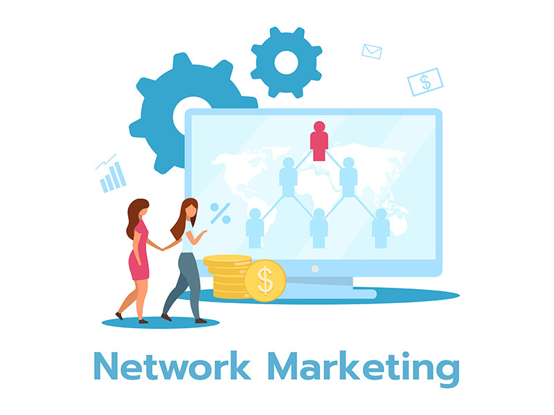Network marketing flat vector illustration