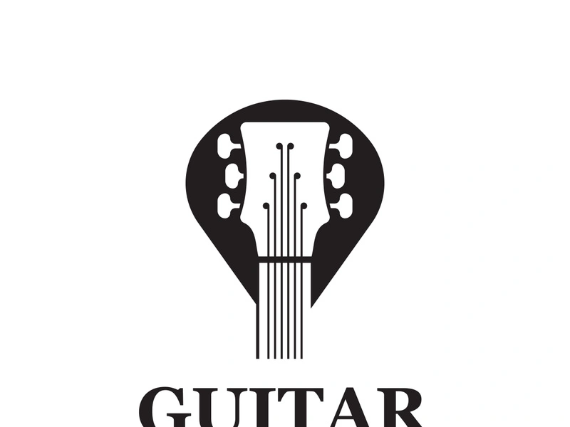 Guitar logo design icon and symbol vector inspiration