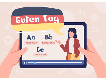 Learning German online illustration preview picture