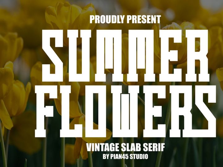 Summer Flower - Vintage Slab Serif