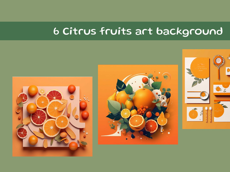 Citrus fruits art background