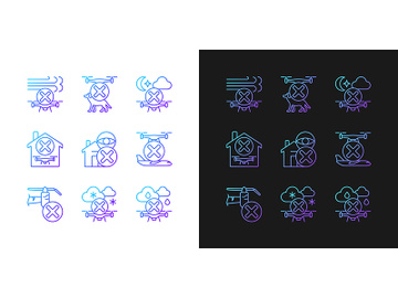 Drone rules gradient manual label icons set for dark and light mode preview picture