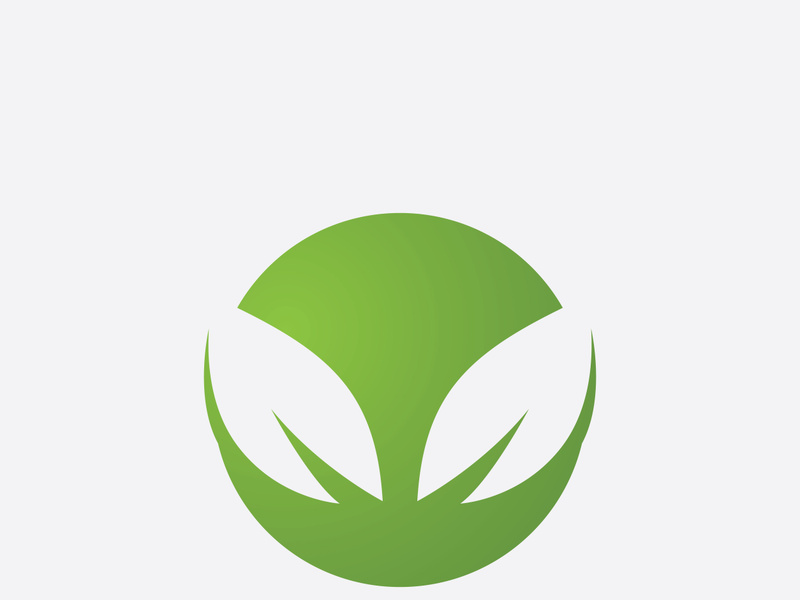 Green leaf ecological element vector icon logo
