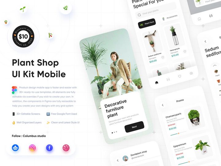 Plant Shop UI Kit Mobile preview picture