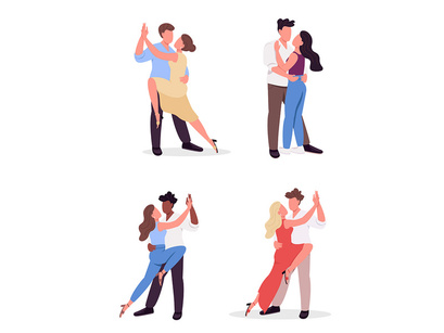 Dating couple illustration bundle