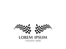 Creative and modern racing flag logo design.