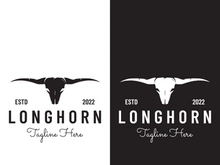 Long horn bull logo vector