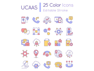 UCaaS RGB color icons set preview picture