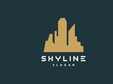 Cityscape Logo, Metropolis Skyline Design, City Building Vector, Icon Symbol Illustration