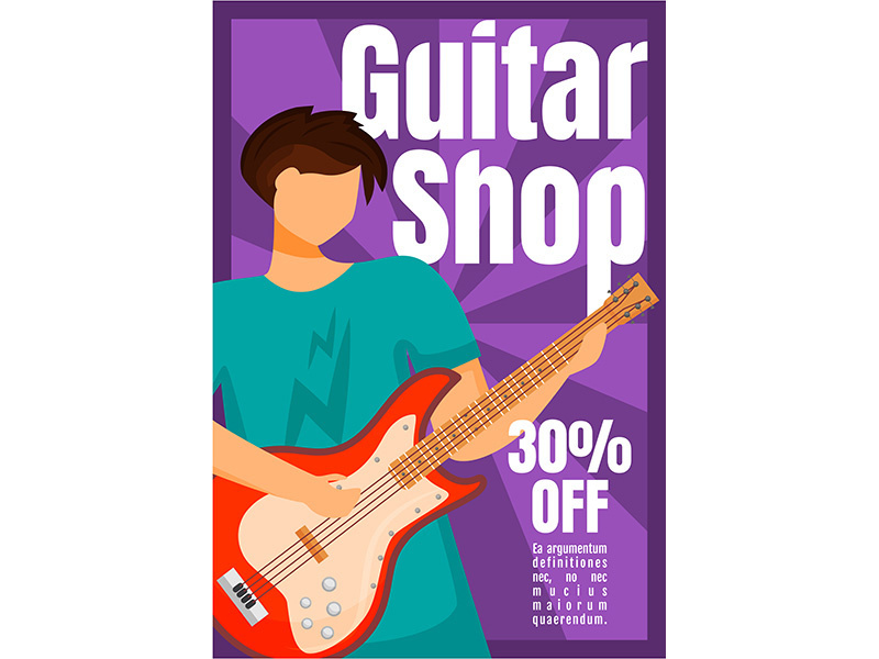 Guitar shop brochure template