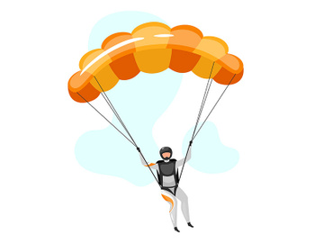 Parachuting flat vector illustration preview picture