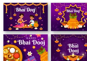 12 Bhai Dooj Indian Festival Illustration