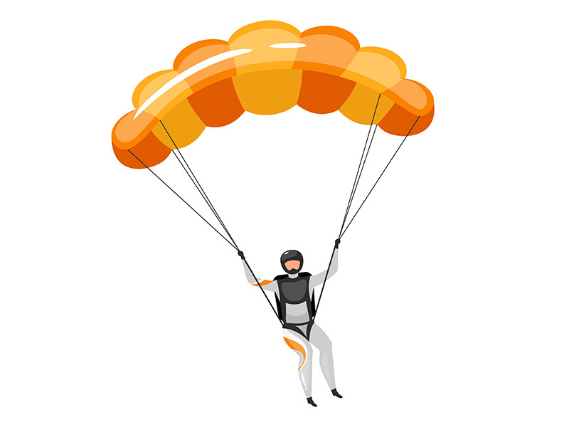 Parachuting flat vector illustration