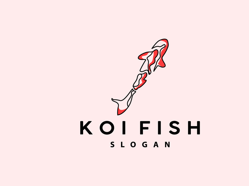 Koi Fish Logo Design, Ornamental Fish Vector