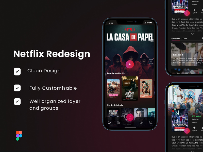 Movie Mobile App - Netflix Redesign Concept