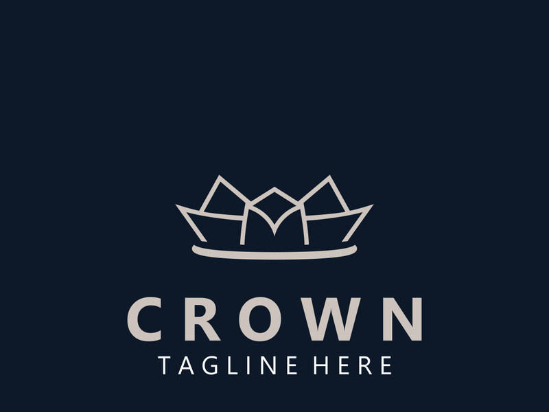 Premium style crown logo vintage abstract symbol. Royal king icon. Modern luxury brand element sign. Vector illustration