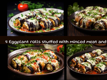 Eggplant rolls stuffed with minced meat and cheese preview picture