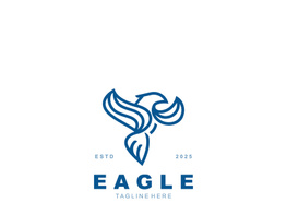 Eagle Logo minimalist style design template. Falcon Logotype Emblem identity preview picture