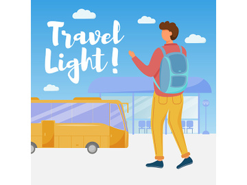 Travel light social media post mockup preview picture