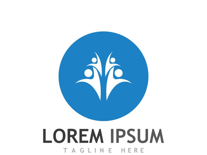 Community of people logo design with creative idea.
