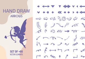 hand drawing arrows doodle collection