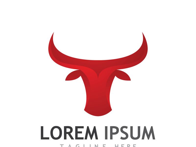 Vintage bull head horns logo