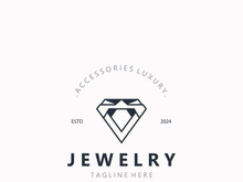 Jewelry Logo Template Design, diamond shop, accessories fashion Design, simple icon
