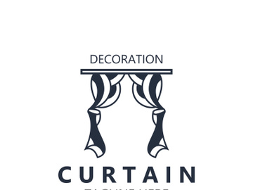 Curtain logo decoration style minimalist elegant vector design illustration preview picture