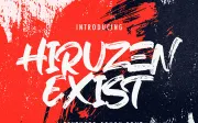 Hiruzen Exists - Textured Brush Font