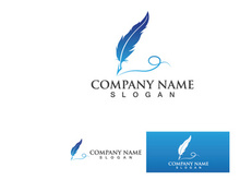 Feather pen sign Business logo vector icon