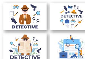 10 Private Investigator or Detective Illustration