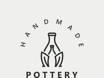 Pottery logo design handmade, creative traditional mug craft concept inspiration nature workshop preview picture