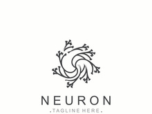Neuron logo or nerve cell healthy abstract molecule design template