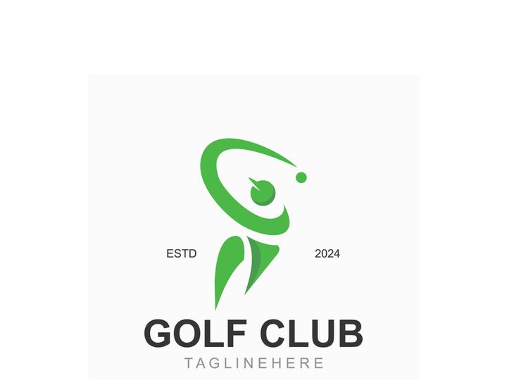 Golf player logo sport simple and modern creative design template