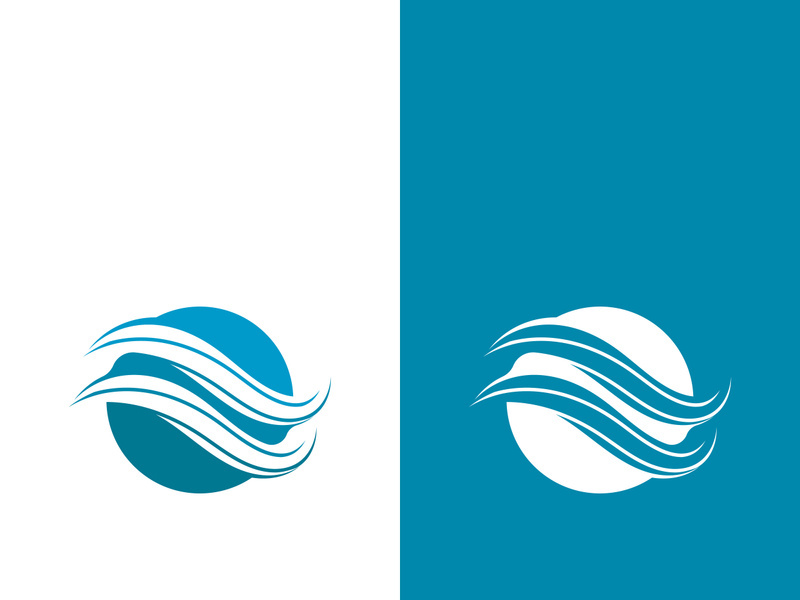 Wave beach vector illustration design logo