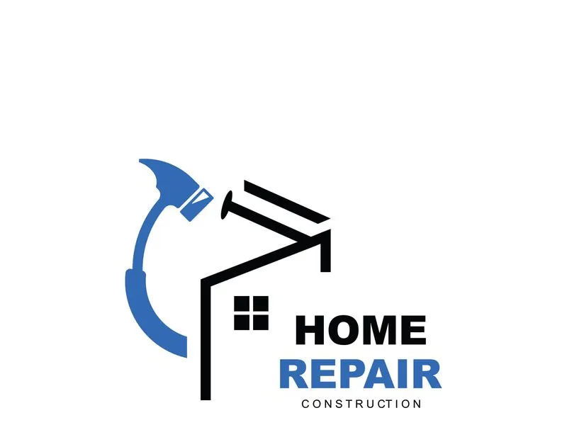 Home Repair logo design with handyman modern service template