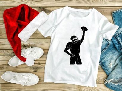 American football player catching a ball in mid air with one hand