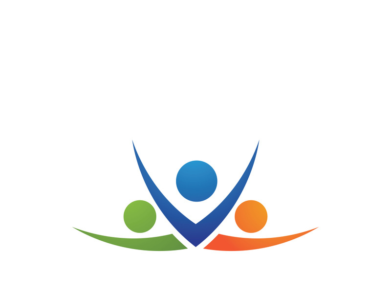 Family care and Community, network social icon logo